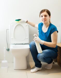 Clean a toilet