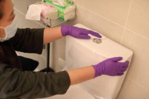 Clean a toilet